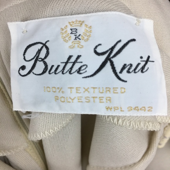 Vintage Tan Drop-waist Dress w/ Bown Polka-dot Scarf - Picture 5 of 5